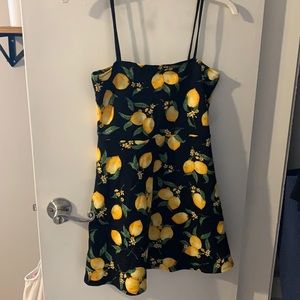 Lemon print mini dress